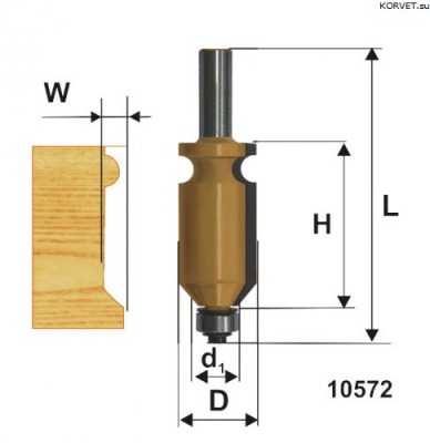 Фреза кромочная фигурная Энкор 10572 хв.12