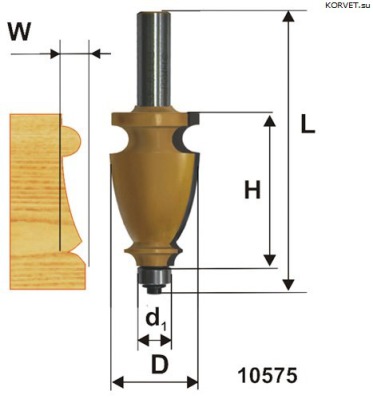 Фреза кромочная фигурная Энкор 10575 хв.12 - вид 1 миниатюра