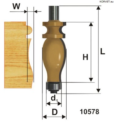 Фреза кромочная фигурная Энкор 10578 хв.12 - вид 1 миниатюра