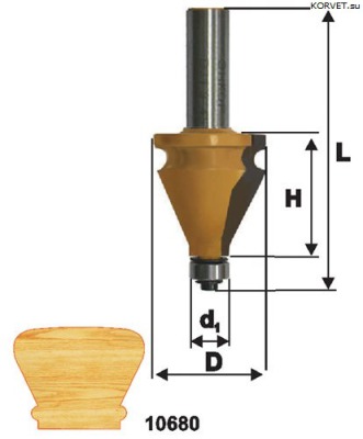 Фреза кромочная фигурная Энкор 10680 хв.12 - вид 1 миниатюра