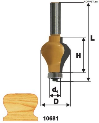 Фреза кромочная фигурная Энкор 10681 хв.12 - вид 1 миниатюра