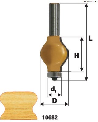 Фреза кромочная фигурная Энкор 10682 хв.12 - вид 1 миниатюра