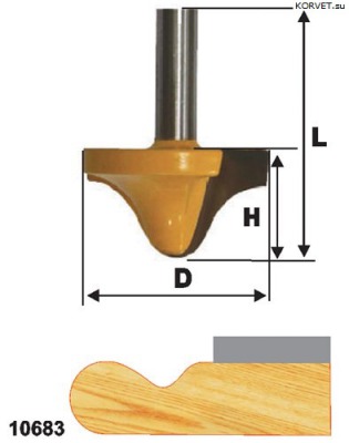 Фреза кромочная фигурная Энкор 10683 хв.12 - вид 1 миниатюра