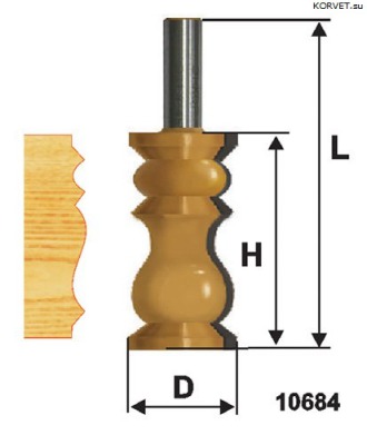 Фреза кромочная фигурная Энкор 10684 хв.12 - вид 1 миниатюра