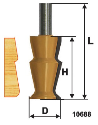 Фреза кромочная фигурная Энкор 10688 хв.12 - вид 1 миниатюра