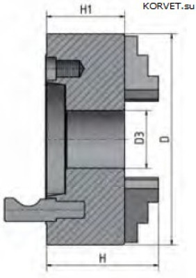 Трехкулачковый токарный патрон Optimum Camlok ASA D1-4'' ø 200 мм - вид 1 миниатюра