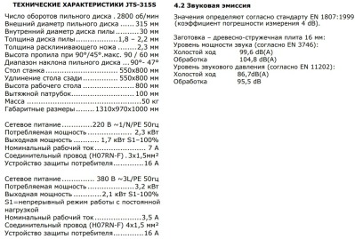 JET JTS-315SP пила циркулярная строительная 400 В - вид 4 миниатюра