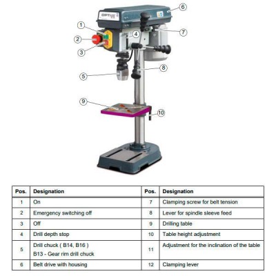 OPTIdrill B13 Basic станок сверлильный настольный - вид 1 миниатюра