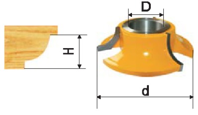 Фреза кромочная калевочная D95.2, d32, R19, H25.4мм 19348 - вид 1 миниатюра