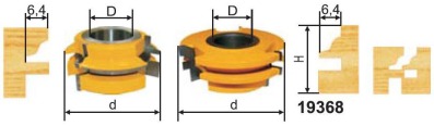 Набор комбонированных рамочных фрез D74.6/90.5, d32, H33.4мм 19368 - вид 1 миниатюра
