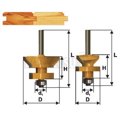 Набор фрез для изготовления вагонки Энкор 46520 2 шт./хв.8