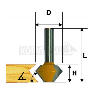 Фреза кром. конусная Энкор 46370 ф41,3х22,2 мм 30/60° хв.12 мм